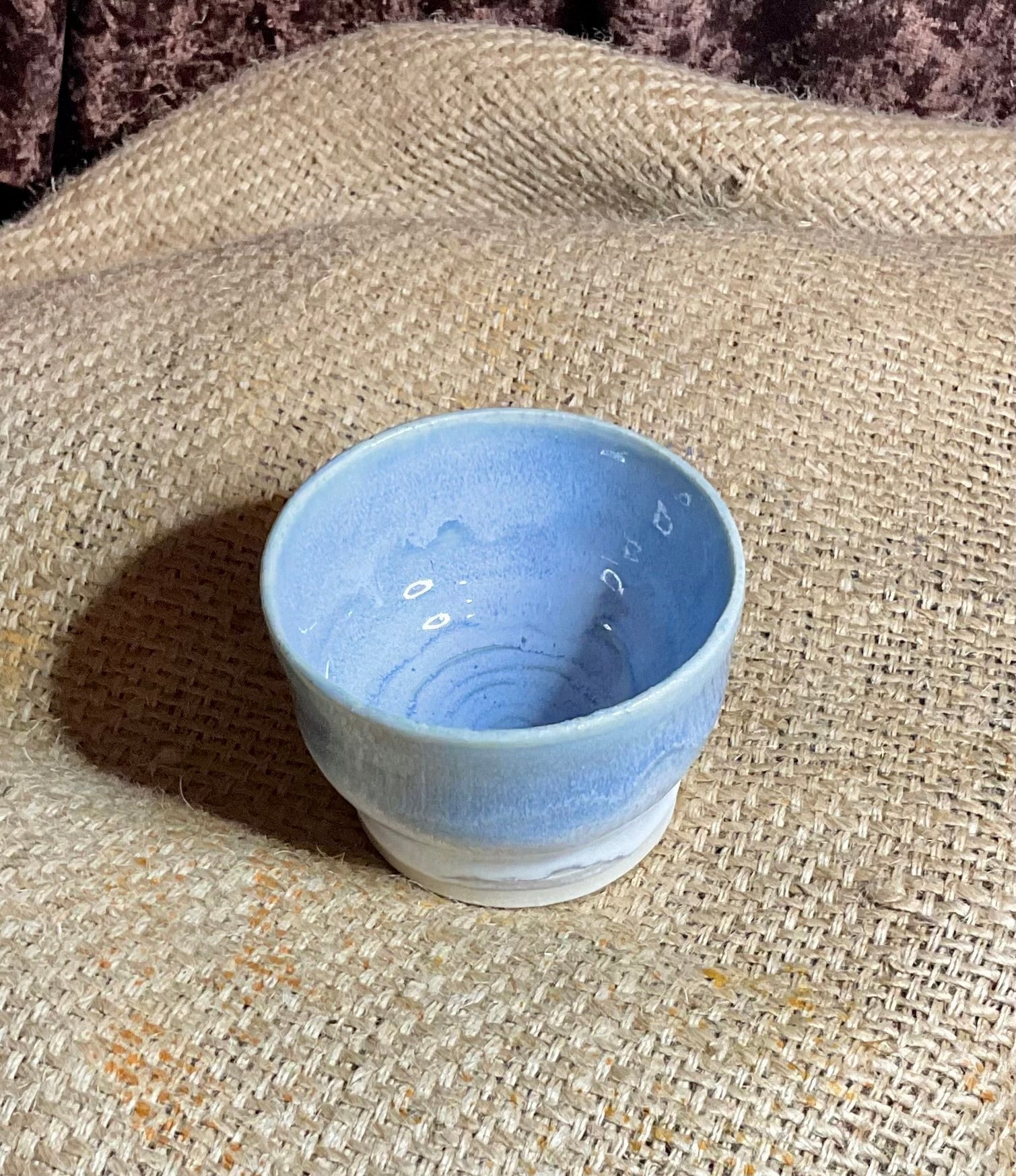 Pottery small glacier blue bowl