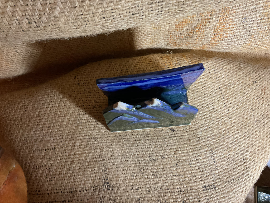 Pottery napkin holder mountains