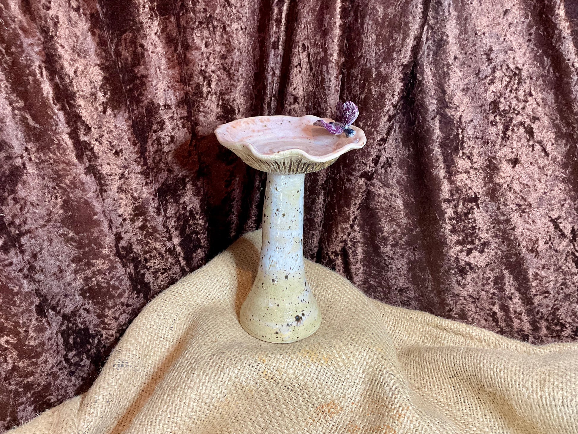 Pottery - purple butterfly mushroom