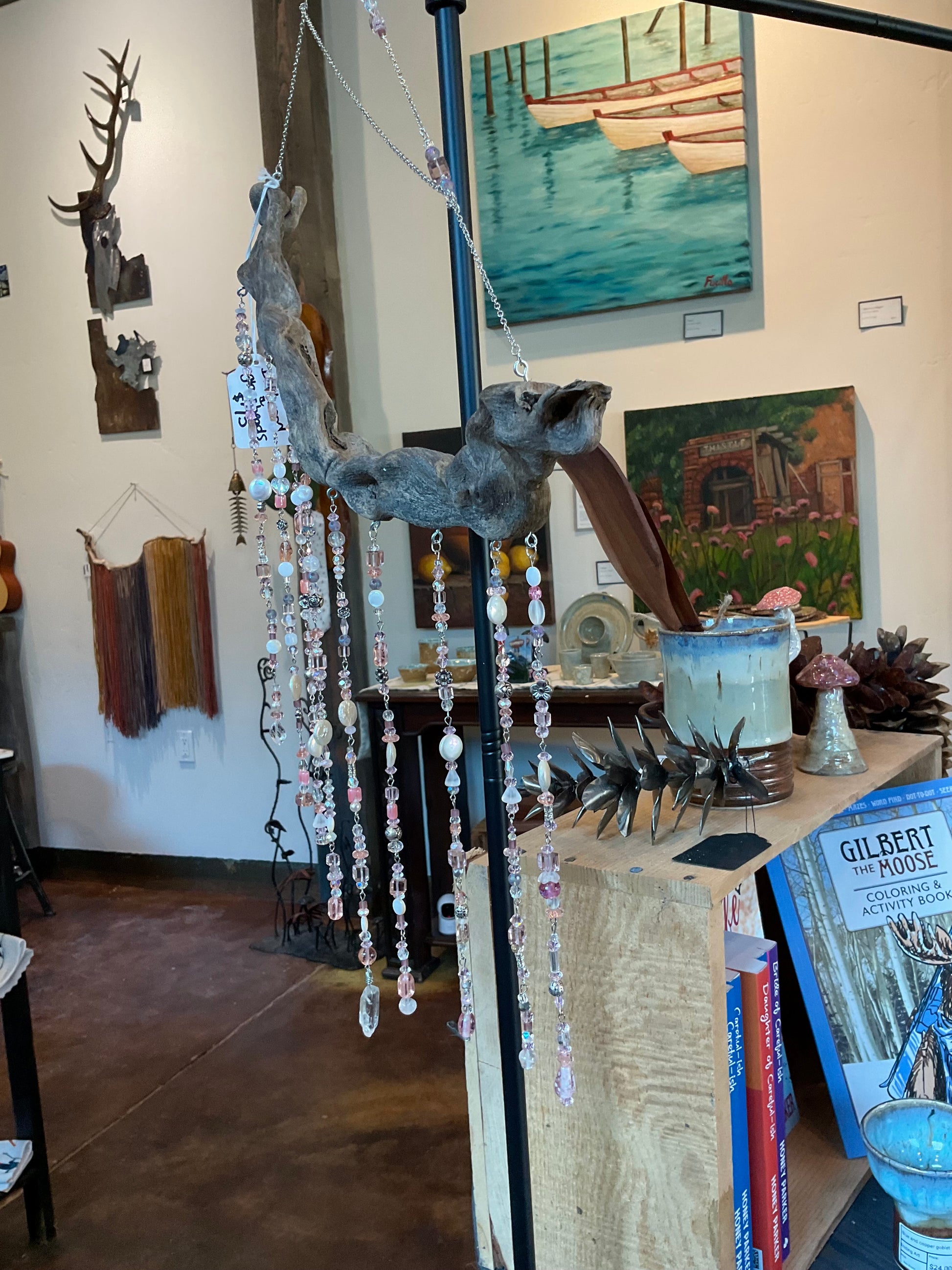 Driftwood and glass beads-St. Regis river