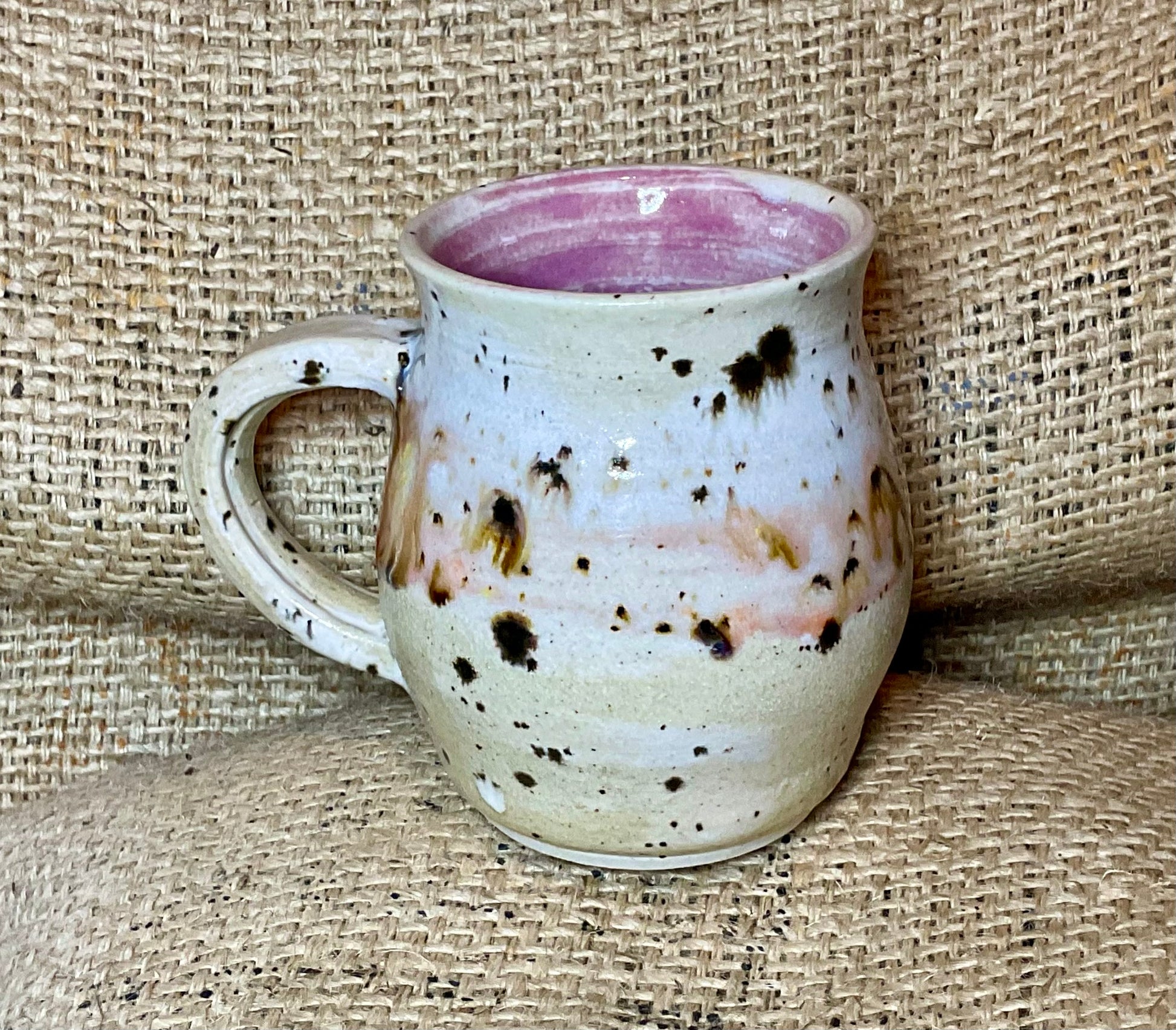 Pottery- pink petal mug