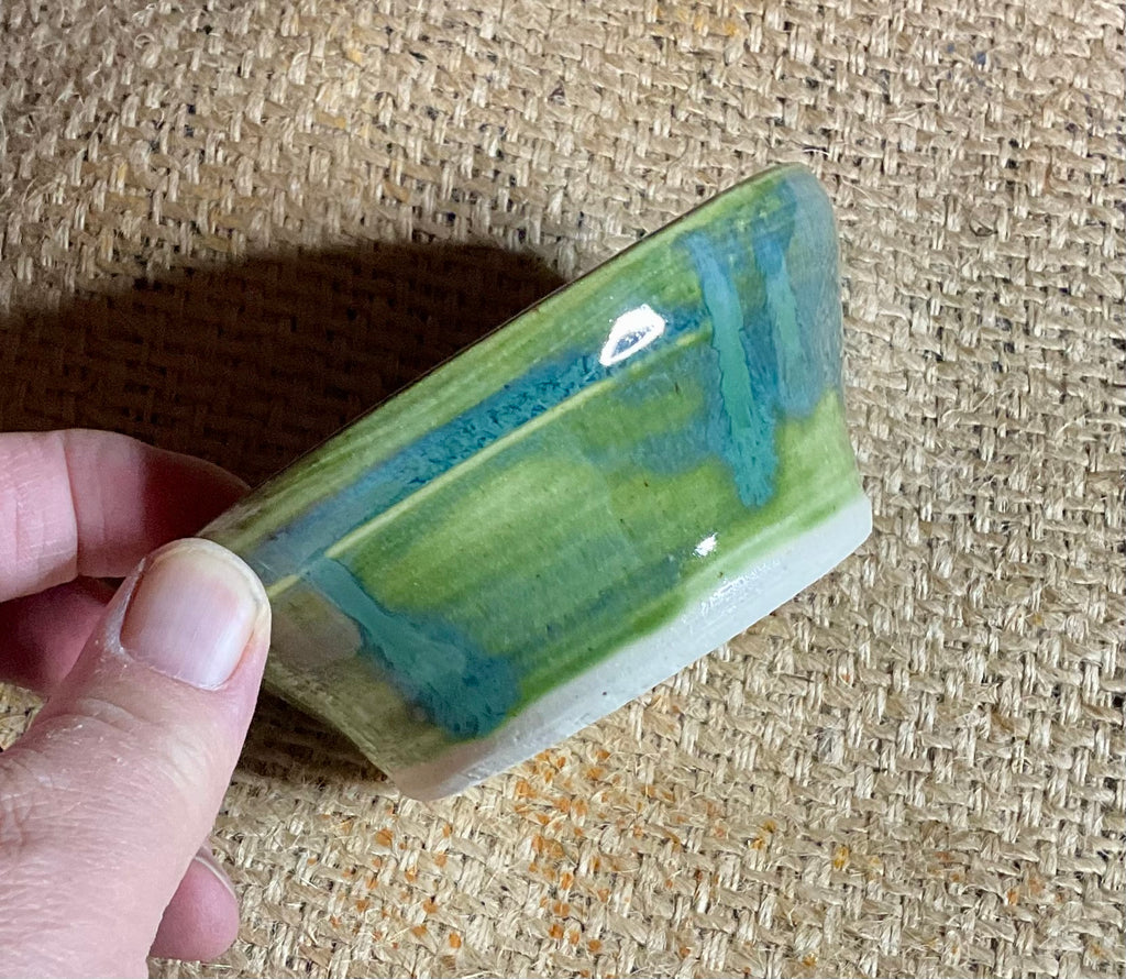 Pottery small Fun green bowl