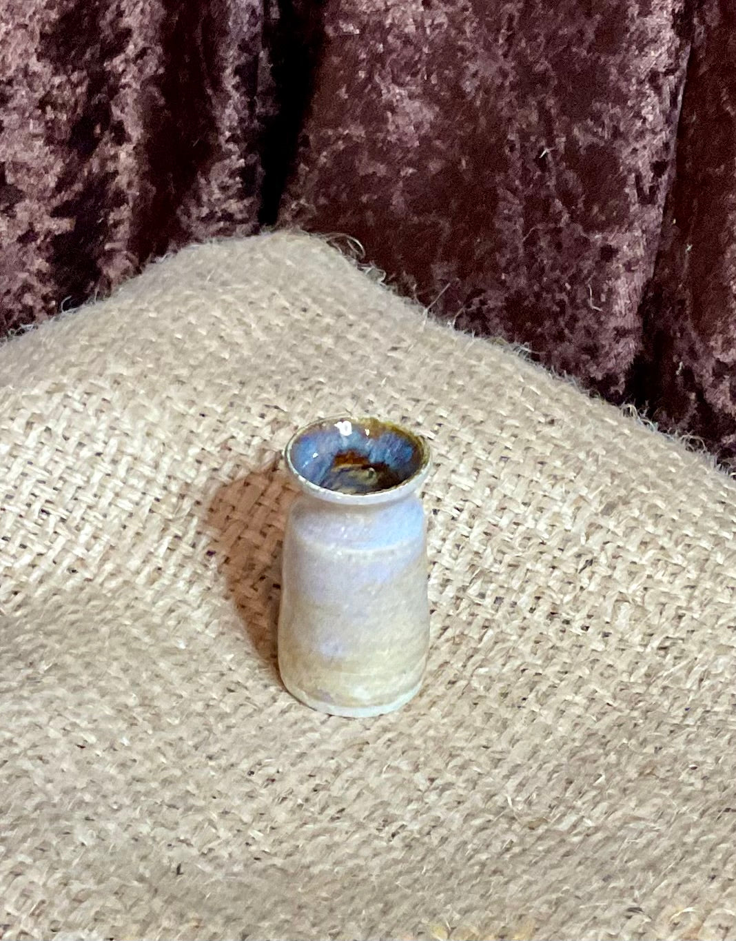 Pottery- tan tiny vase