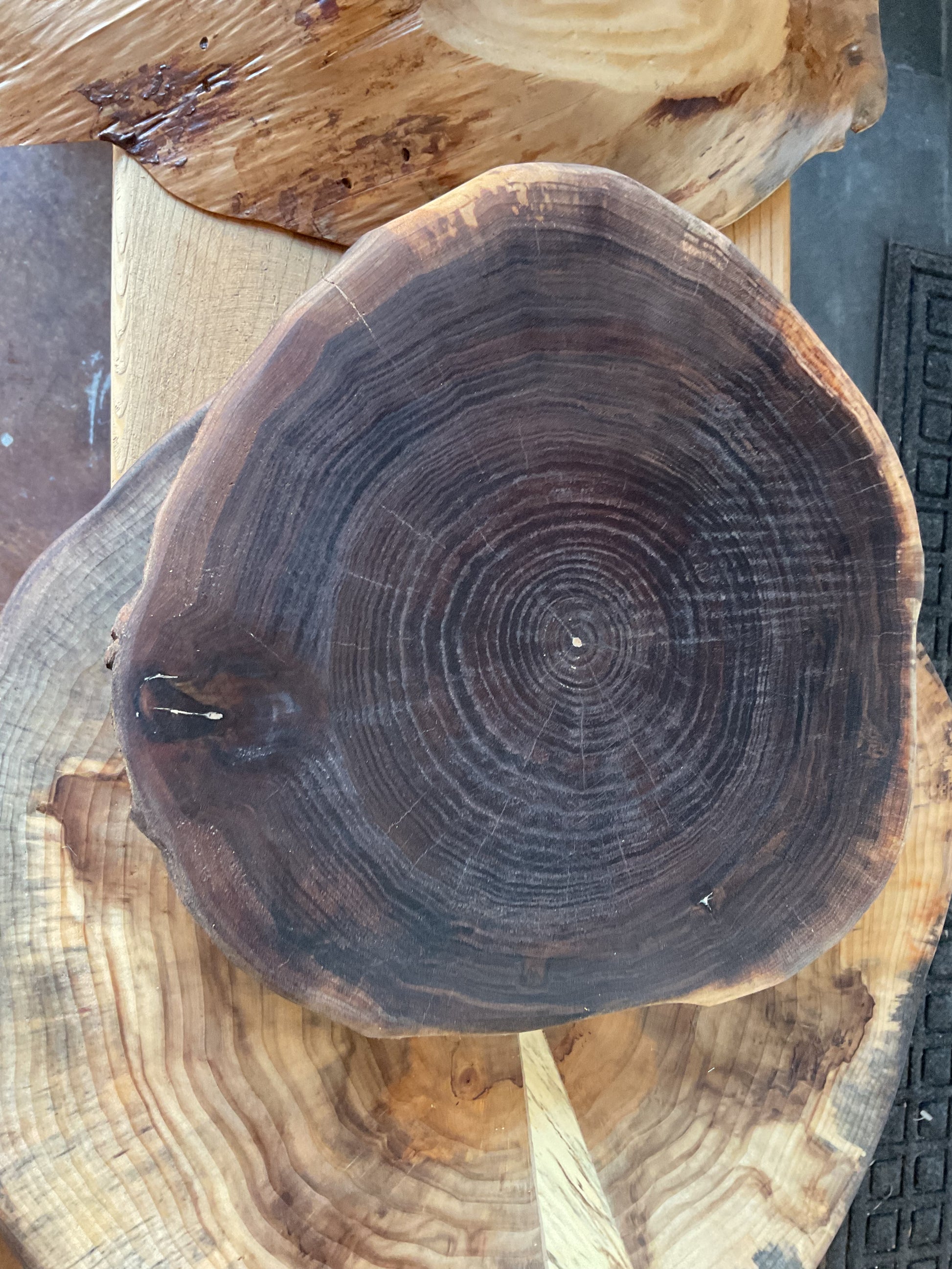 Small black walnut round