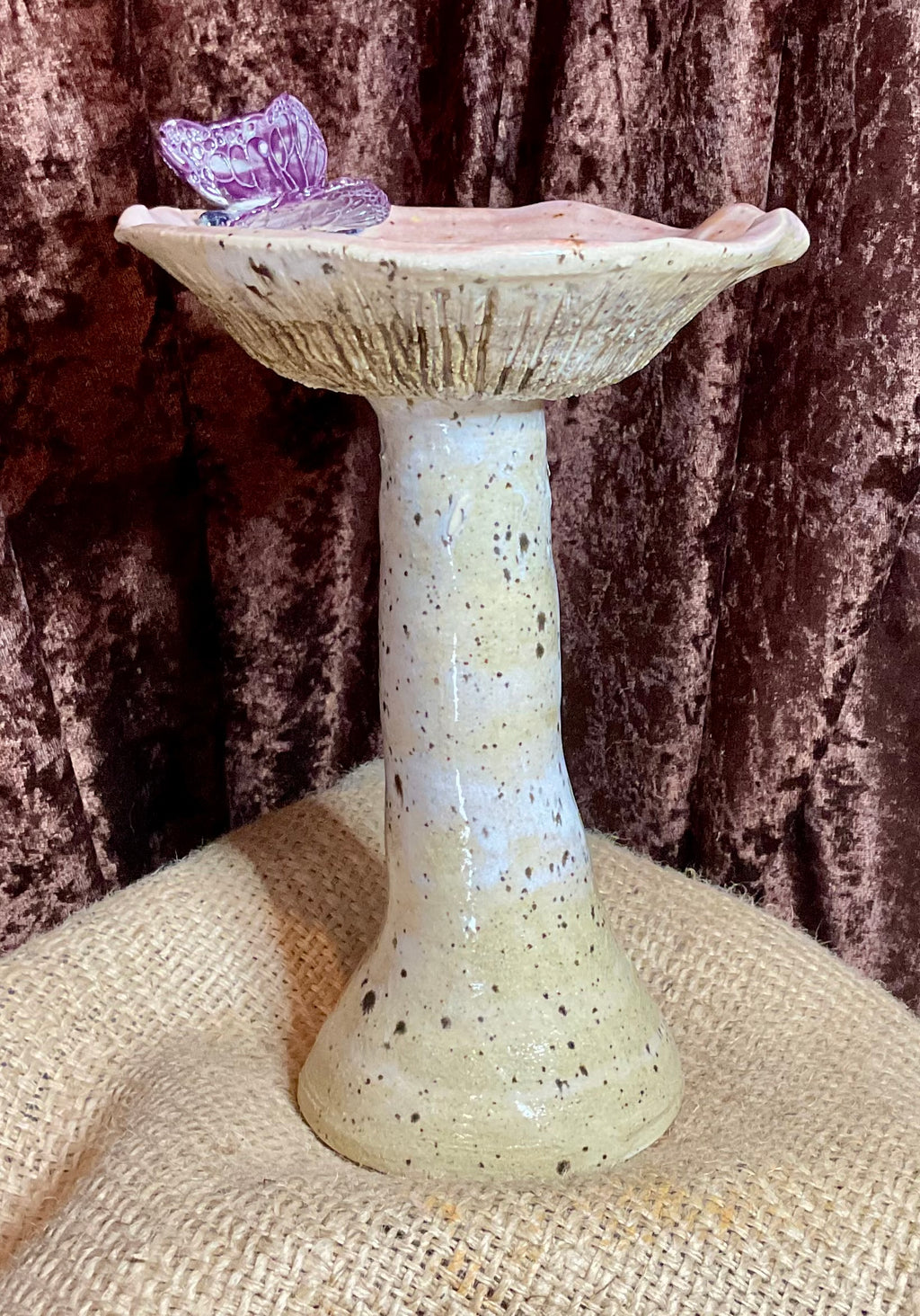 Pottery - purple butterfly mushroom