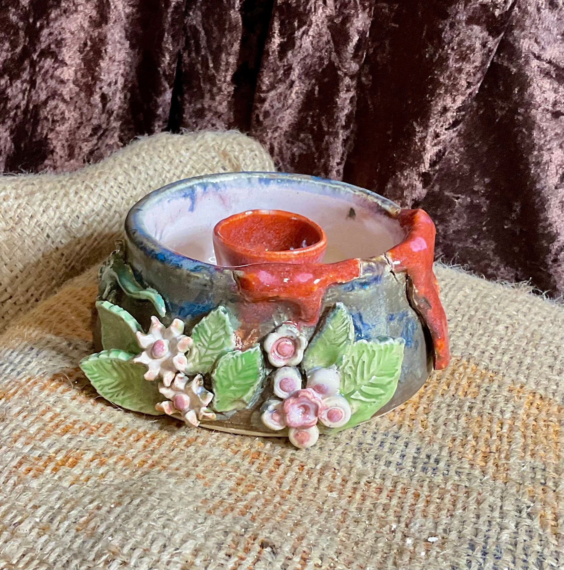 Pottery- personal volcano bowl tiki