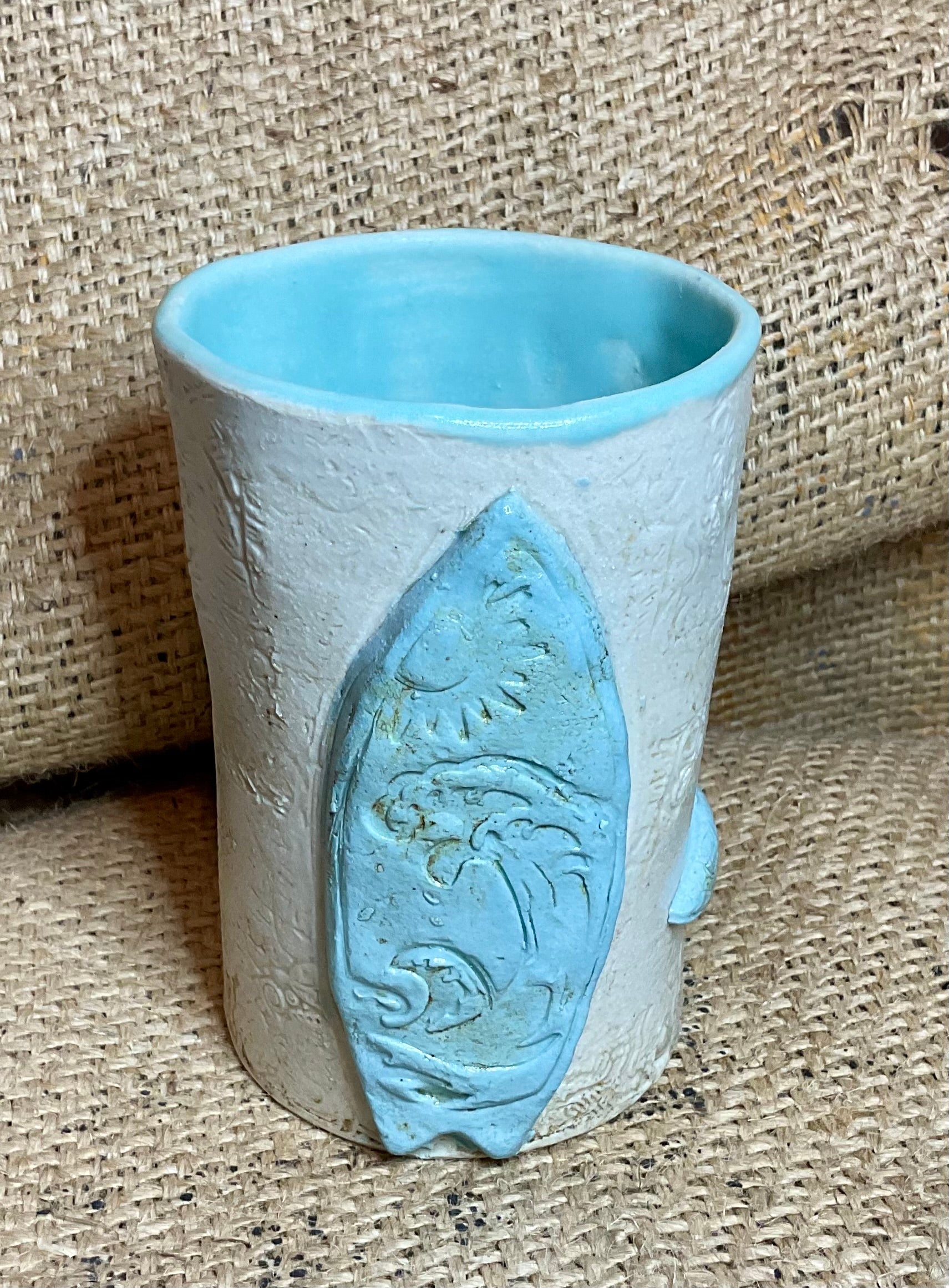 Tiki mug - aqua surfboard