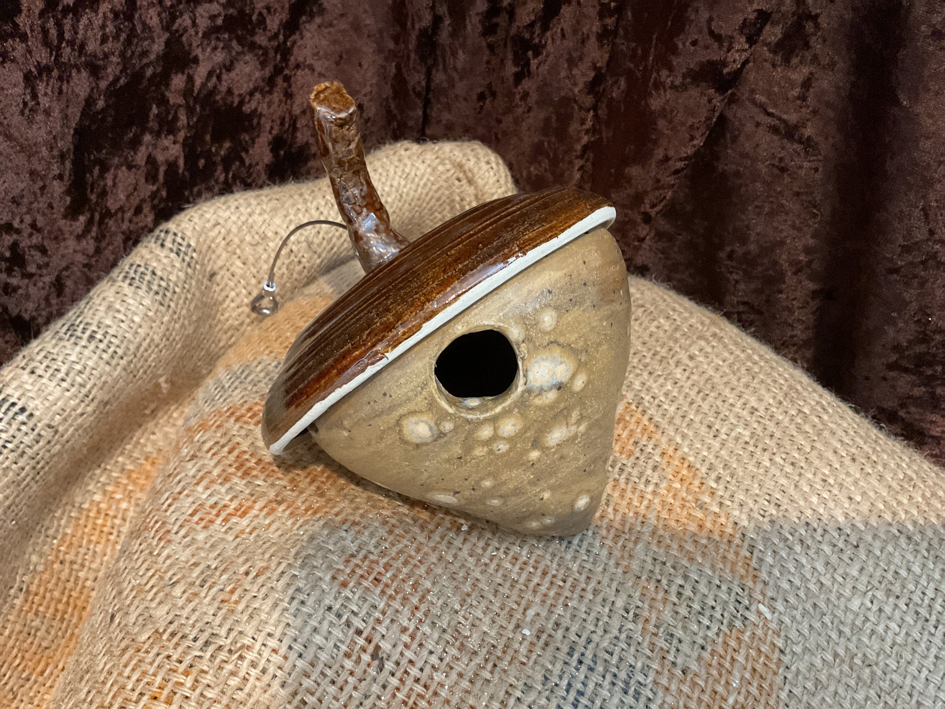 Pottery- acorn birdfeeder