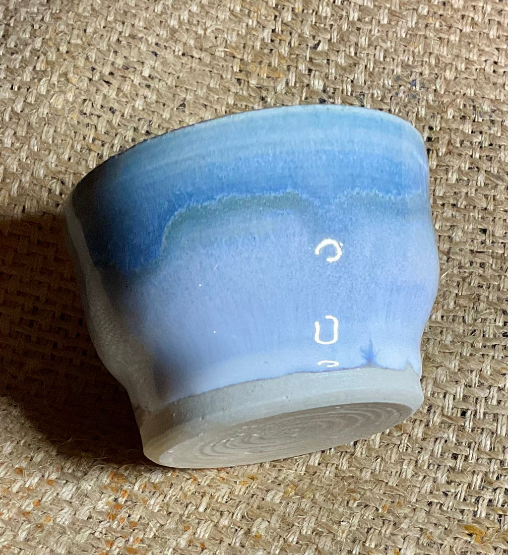 Pottery small glacier blue bowl