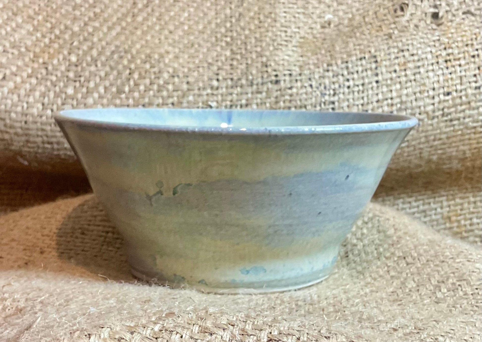 Pottery- blue snowflake medium bowl