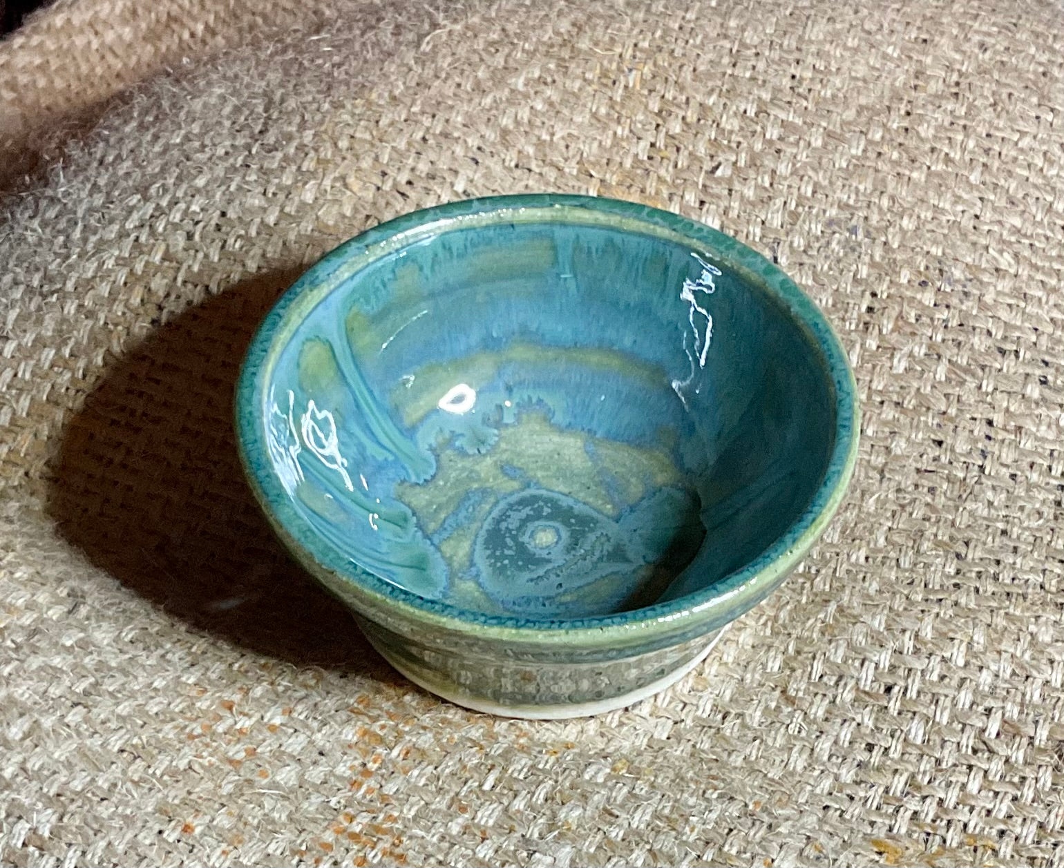 Pottery small Fun green bowl