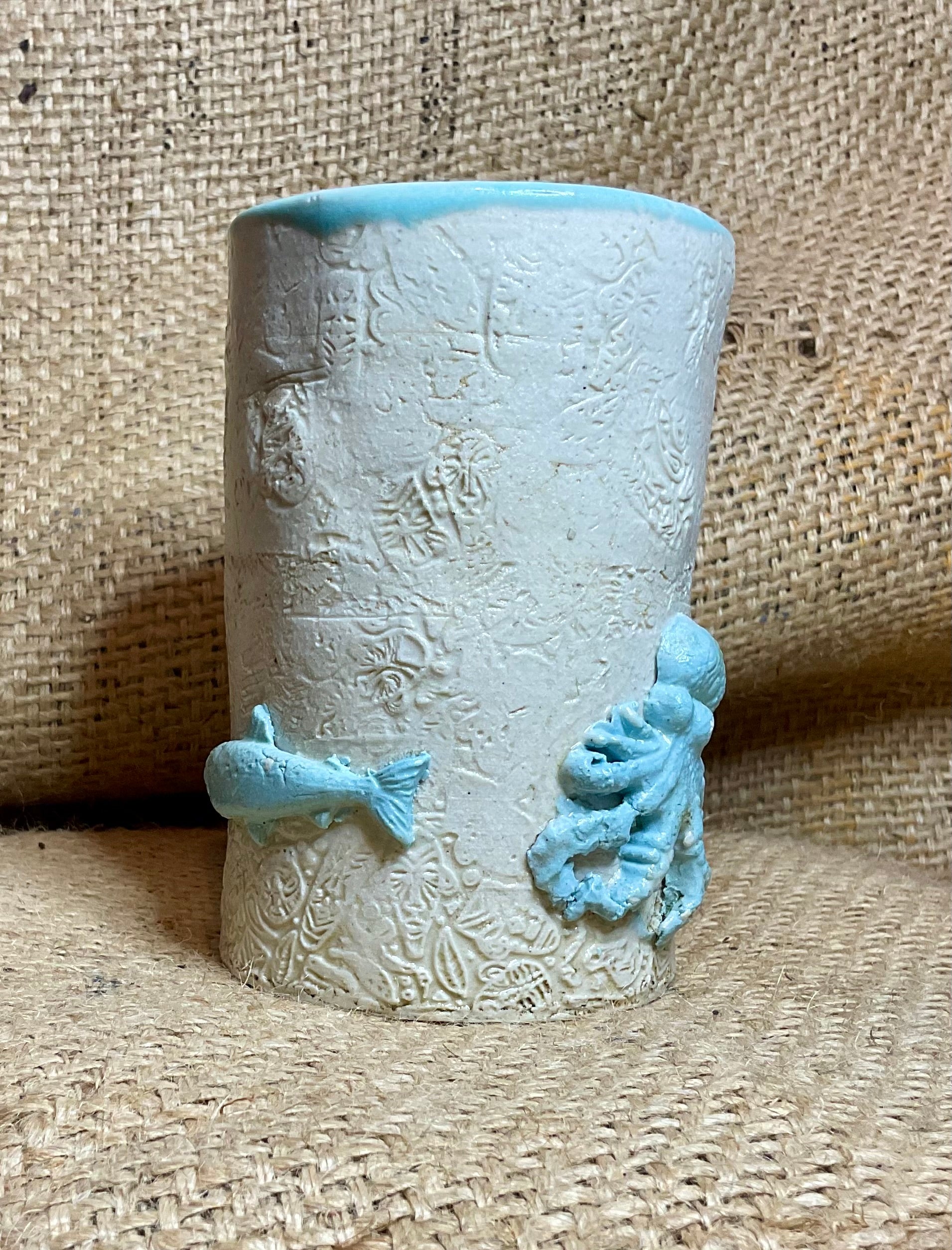 Tiki mug - aqua surfboard