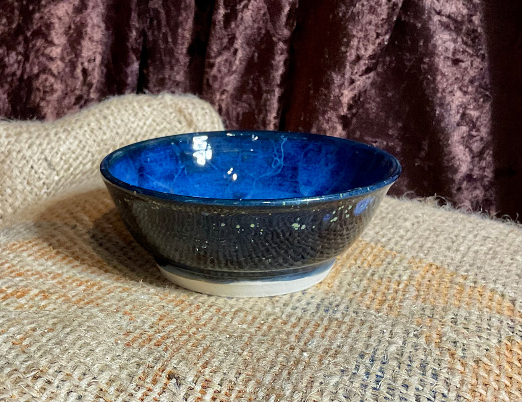 Pottery- small dark frozen pond bowl