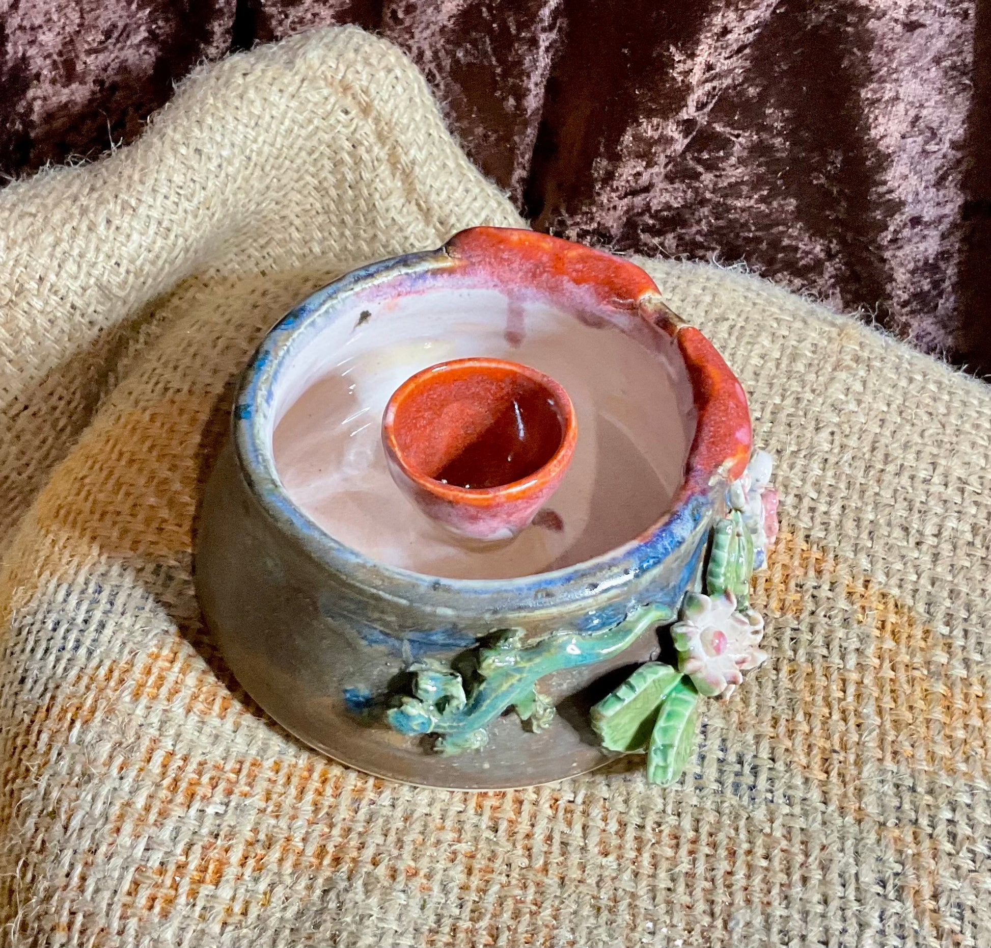 Pottery- personal volcano bowl tiki