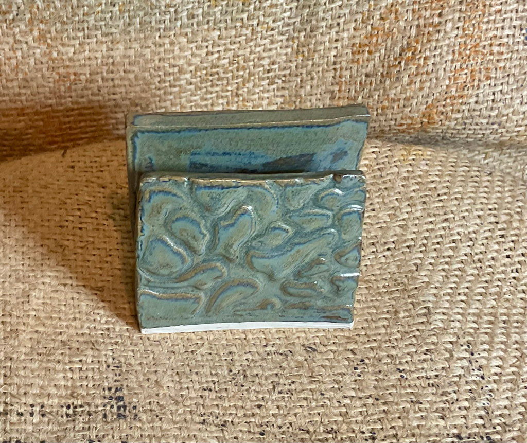Pottery- leopard print napkin holder