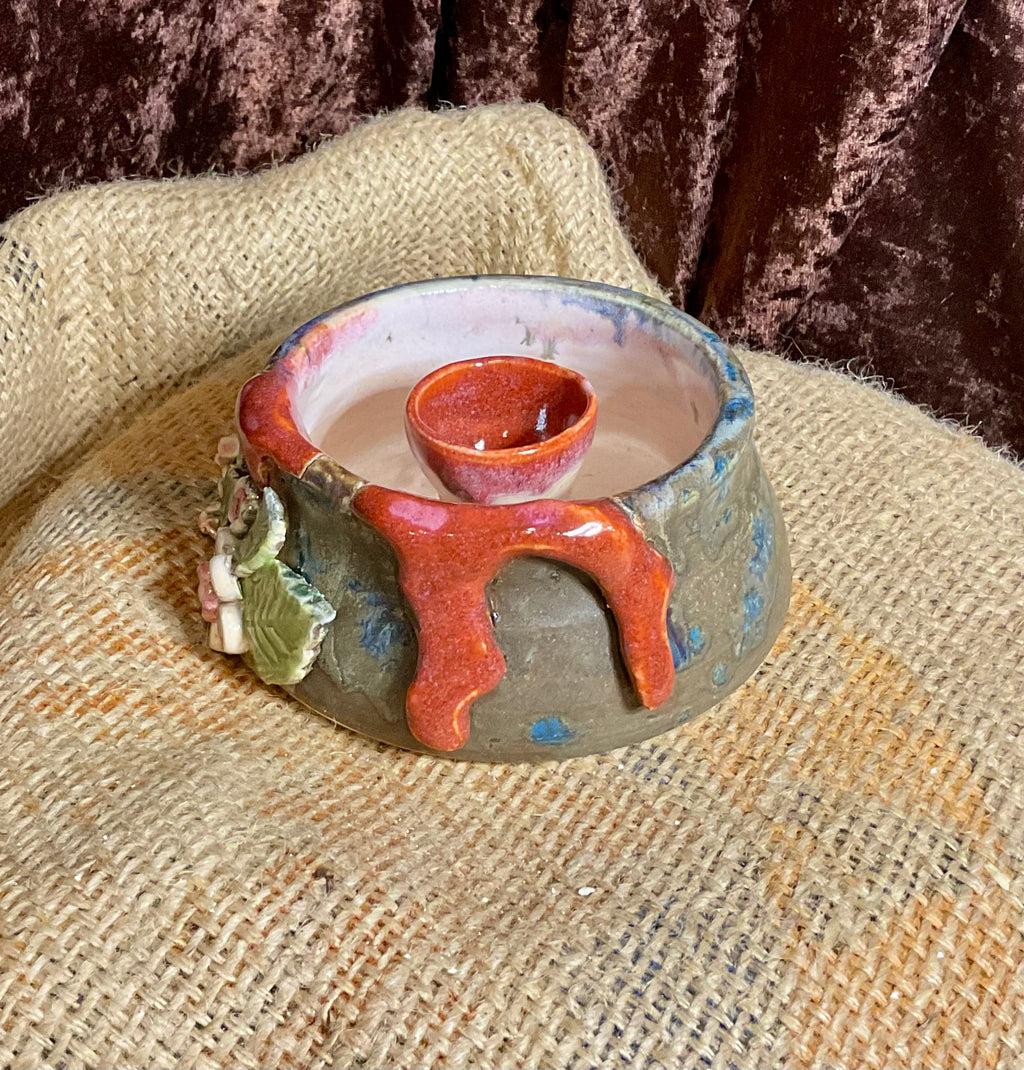 Pottery- personal volcano bowl tiki