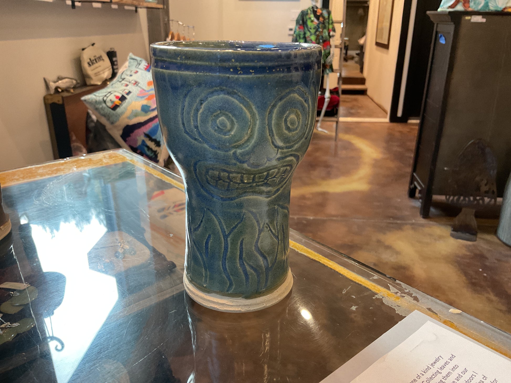 Pottery- tiki blue #3