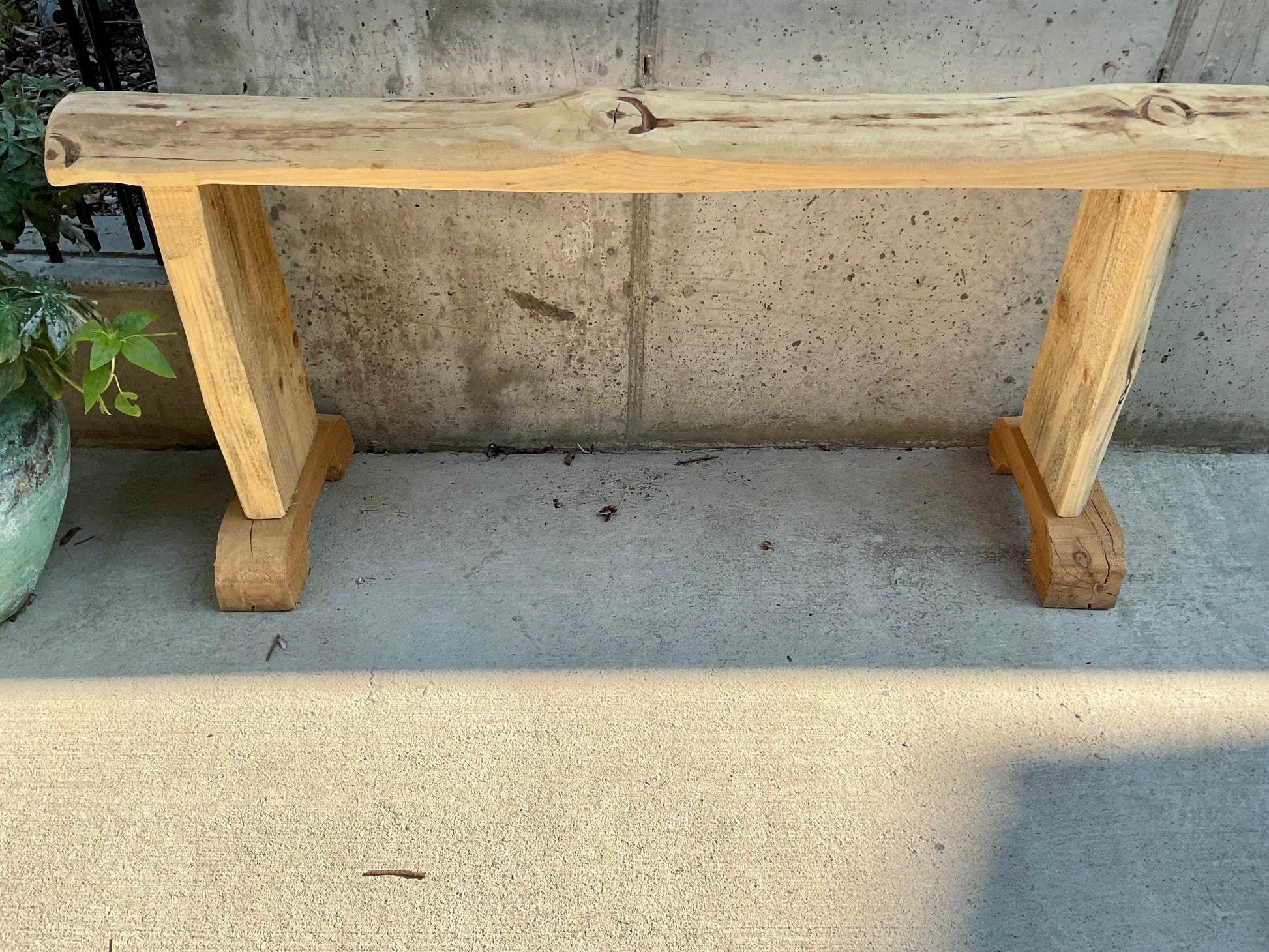 Rounded top wooden bench-large