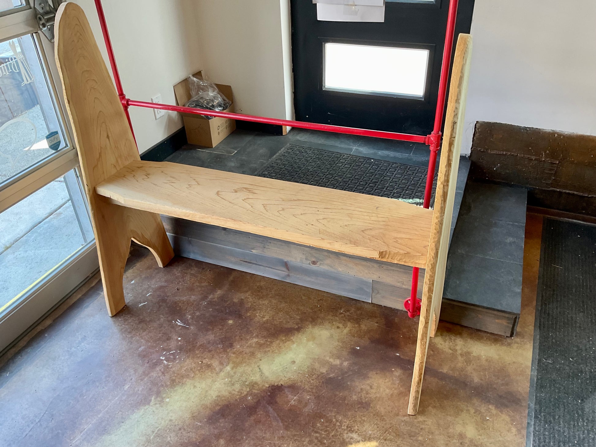 Fancy high side wooden bench