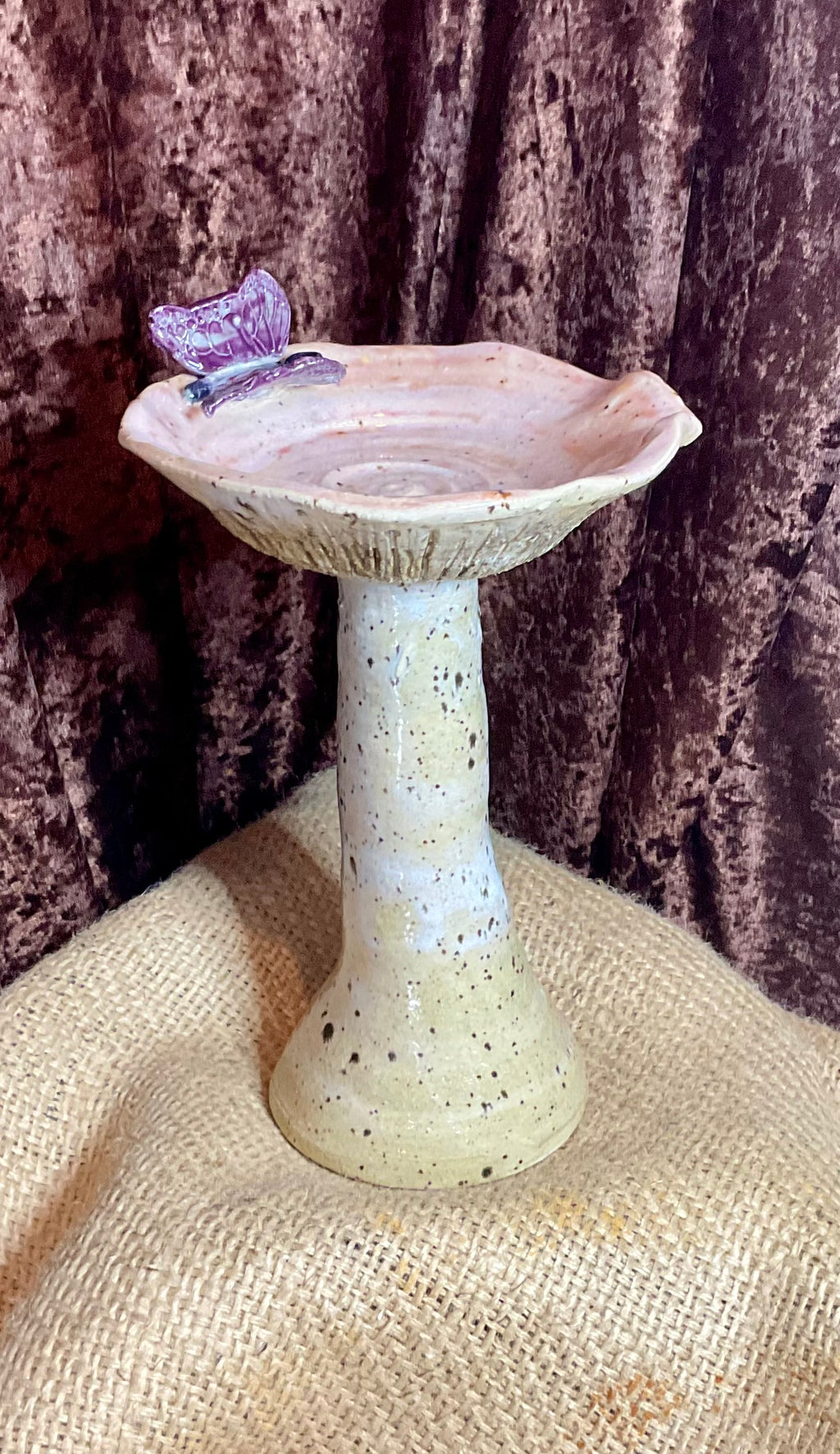 Pottery - purple butterfly mushroom