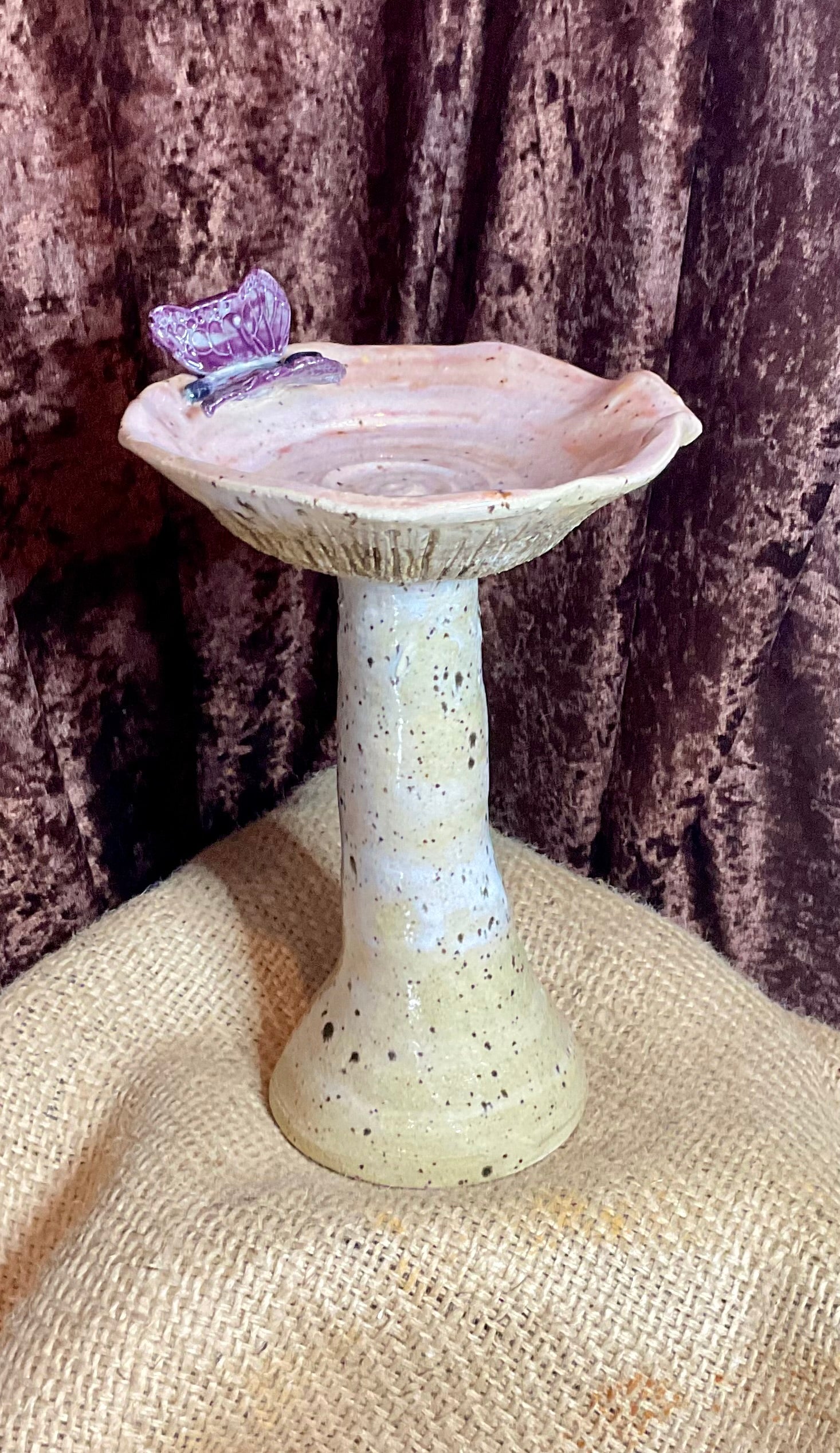 Pottery - purple butterfly mushroom