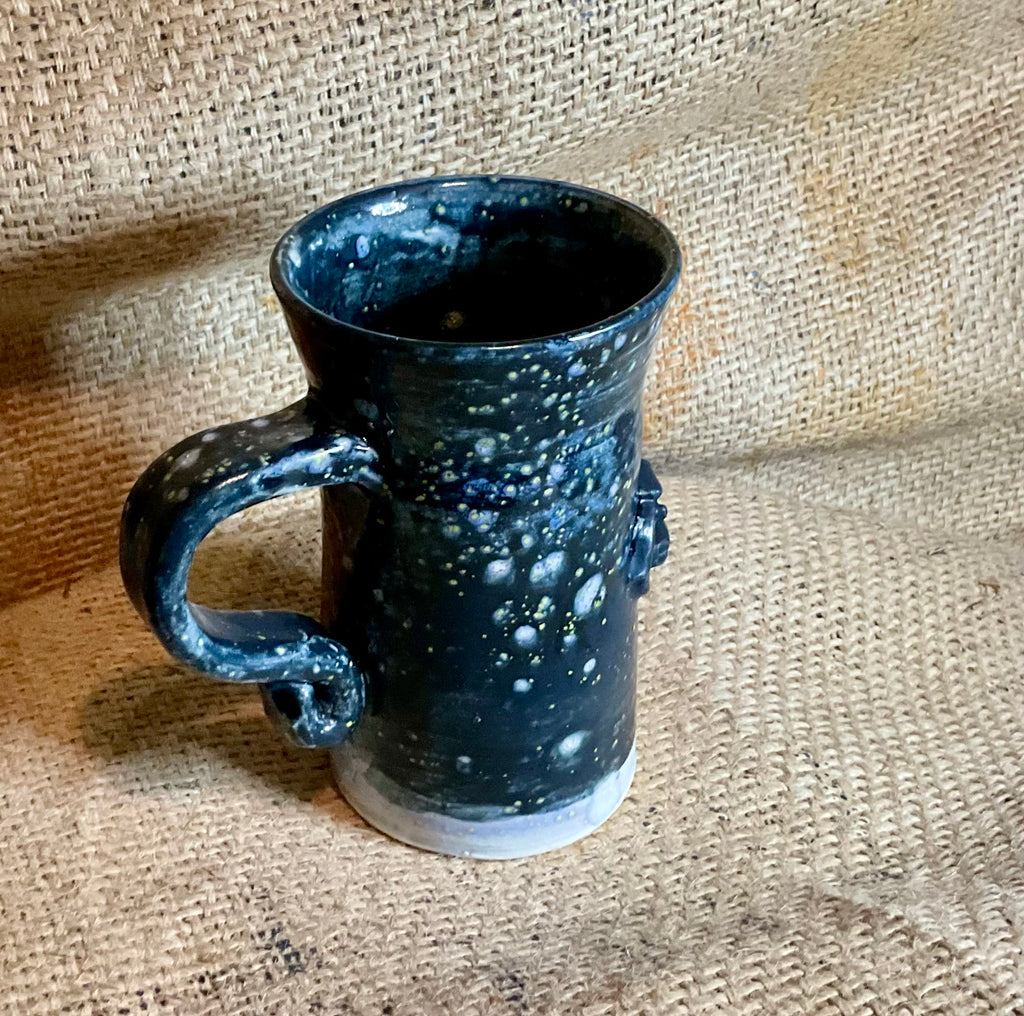 Pottery- motorcycle at night mug