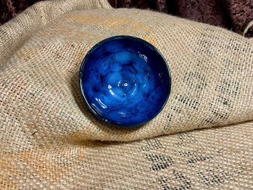 Pottery- small dark frozen pond bowl