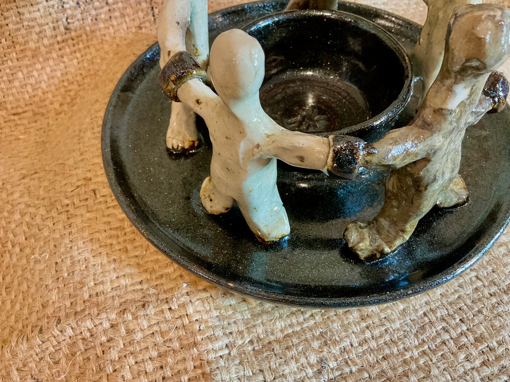 Pottery- ‘Circle of Friends’ candle holder