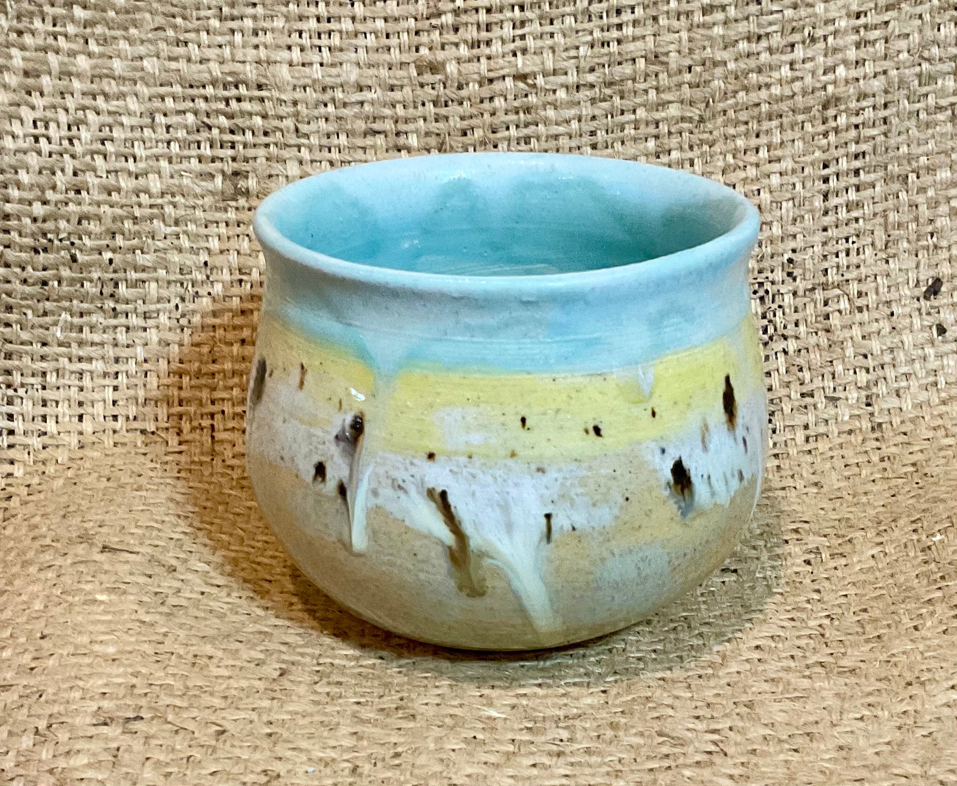 Pottery- handleless warm beverage bowl