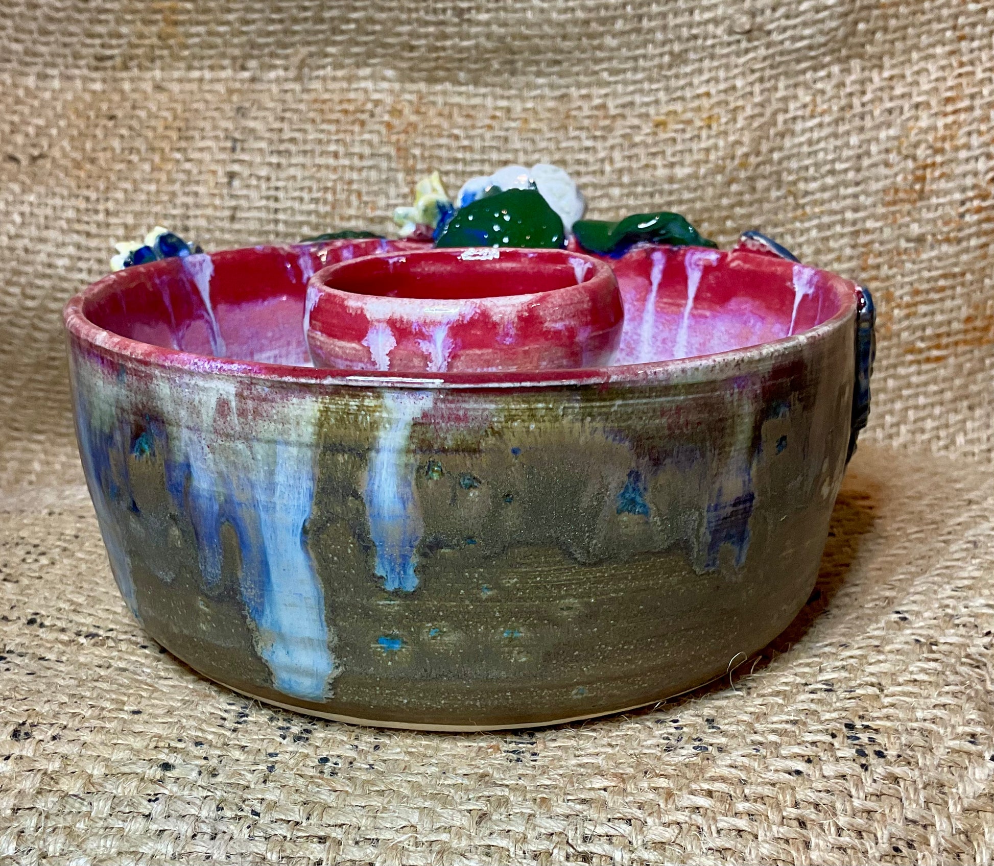 Pottery- tiki volcano bowl