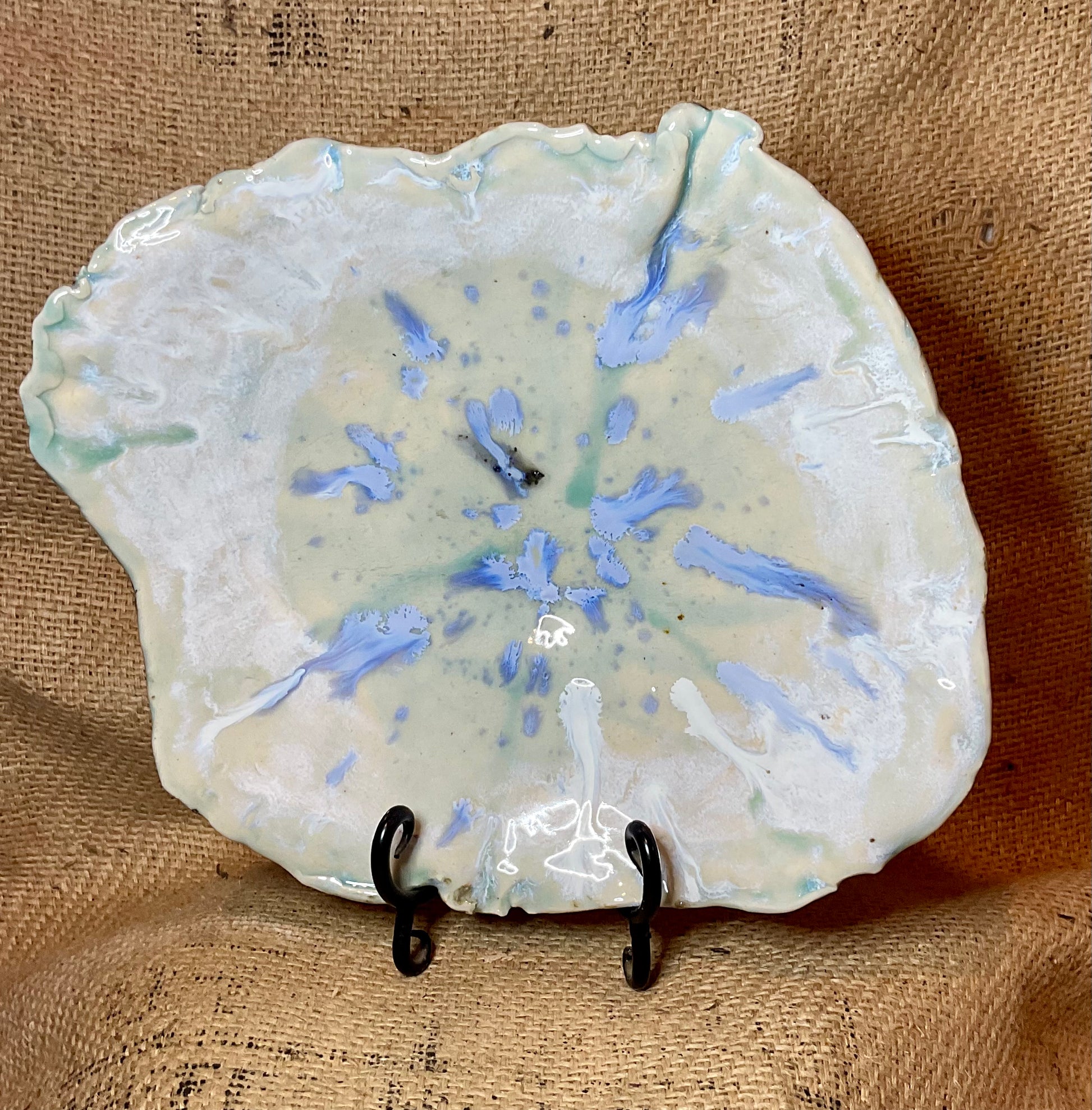 Pottery- large platter snake skin