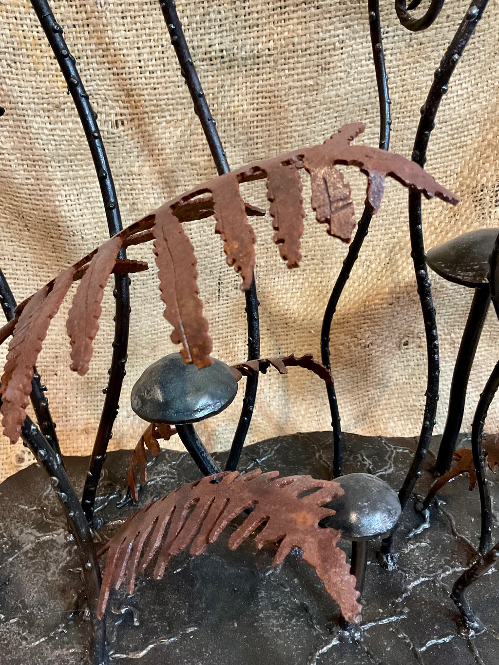 The METALIST  Large ferns and mushroom sculpture