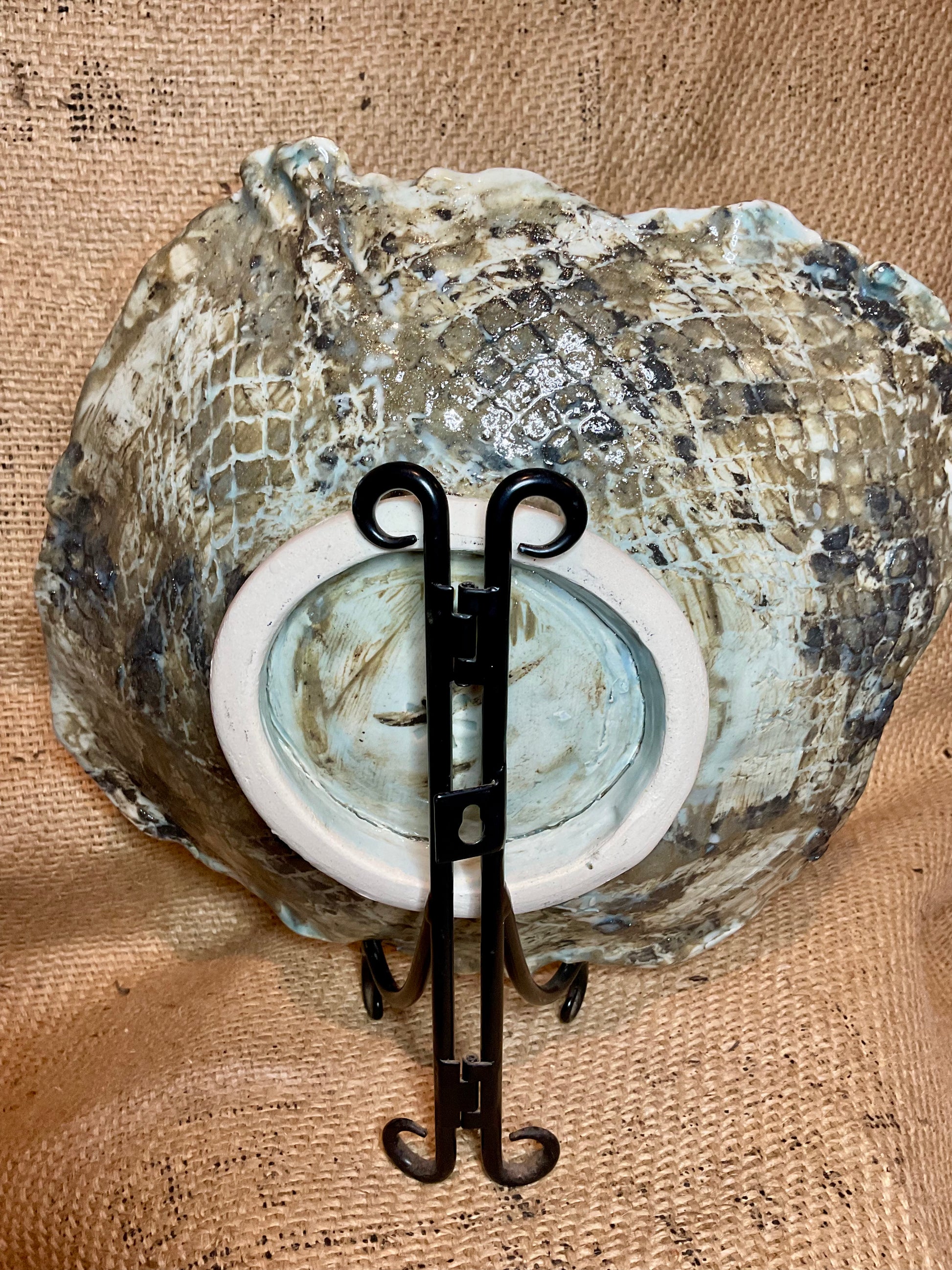 Pottery- large platter snake skin