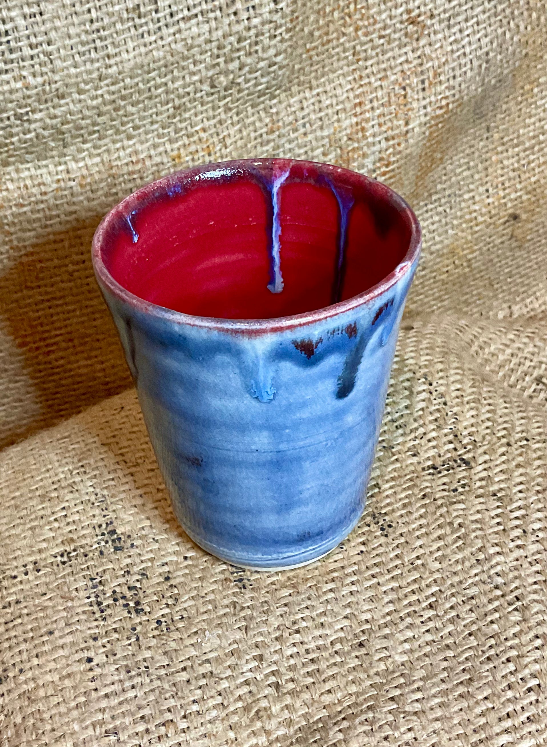 Pottery- blue flame cup