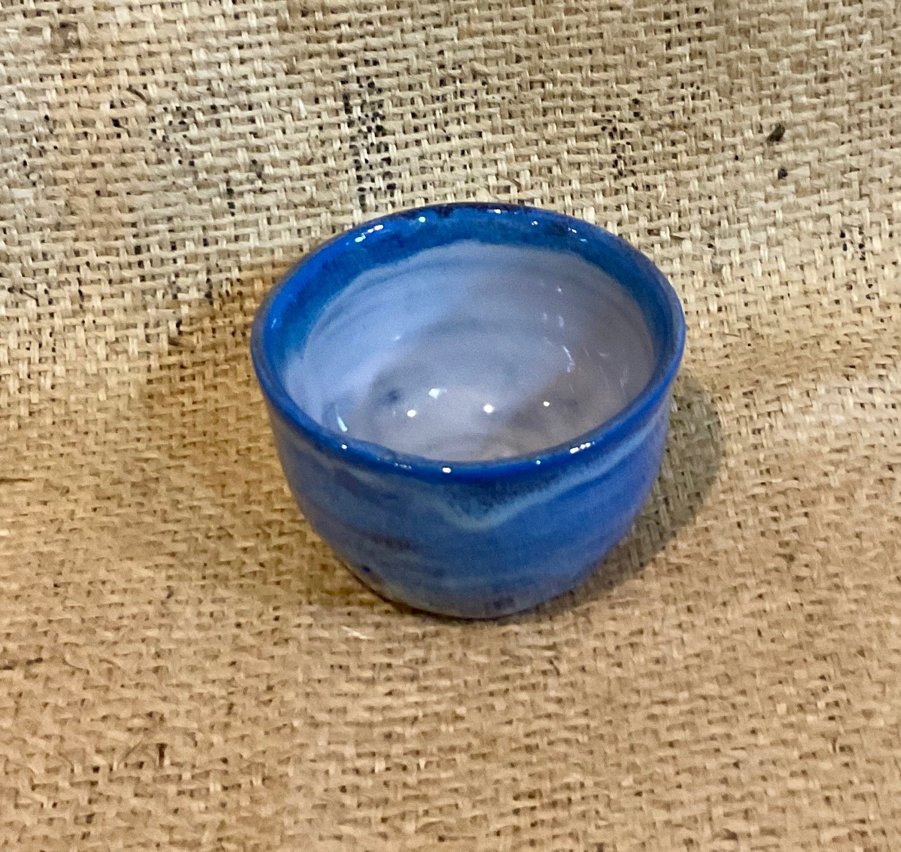 Pottery- small blue bowl/cup
