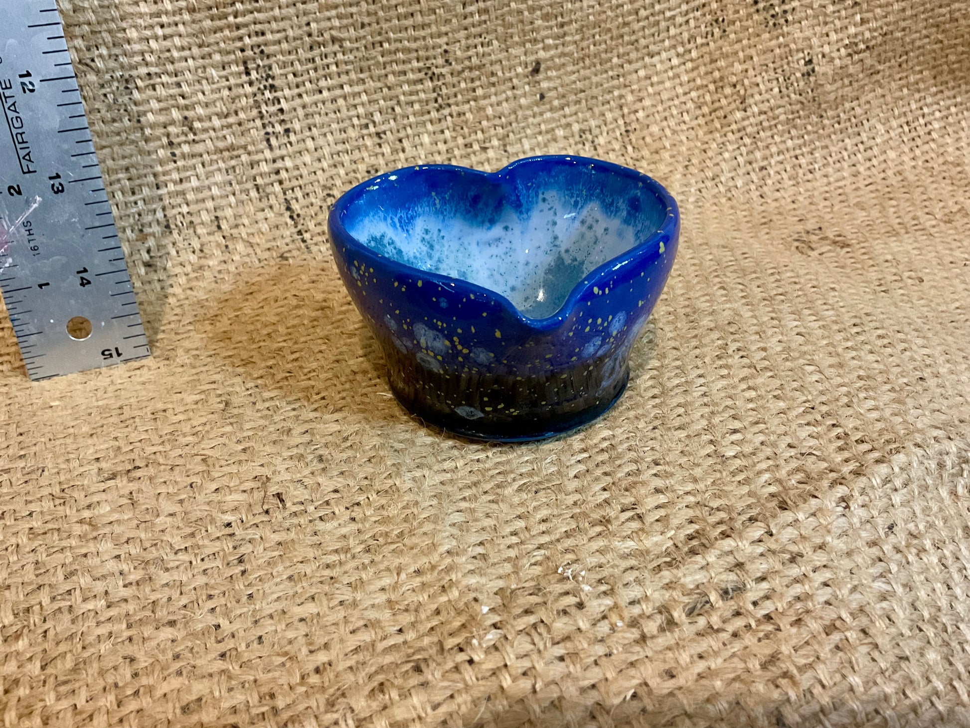 Pottery- blue heart bowl