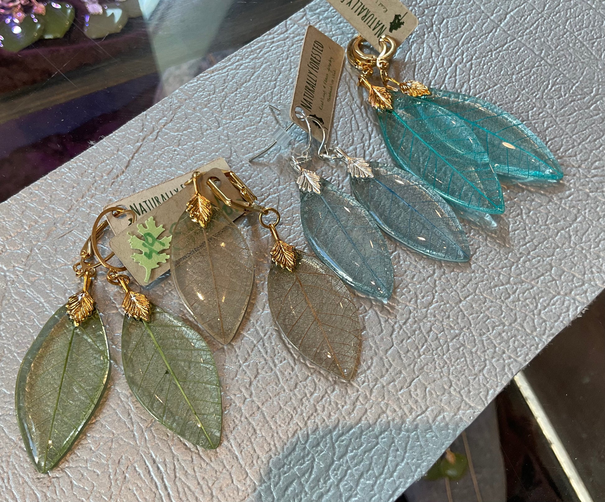 Naturally Forested-skeleton leaf earings
