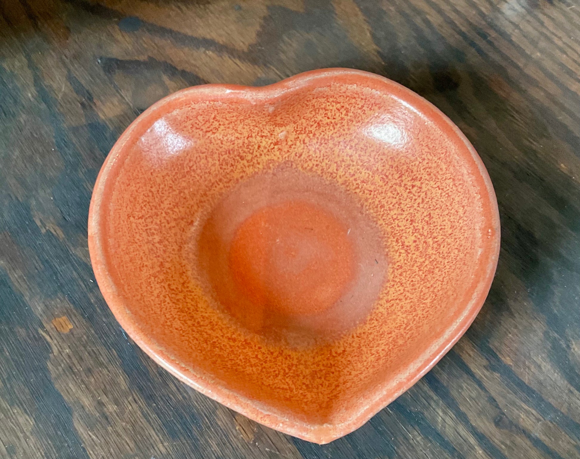 Pottery- heart shaped bowl.