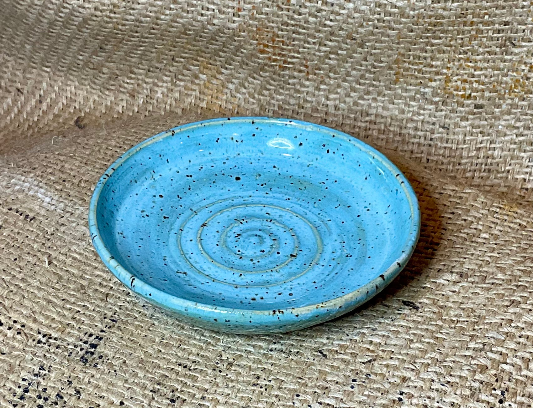 Pottery- small turquoise plate