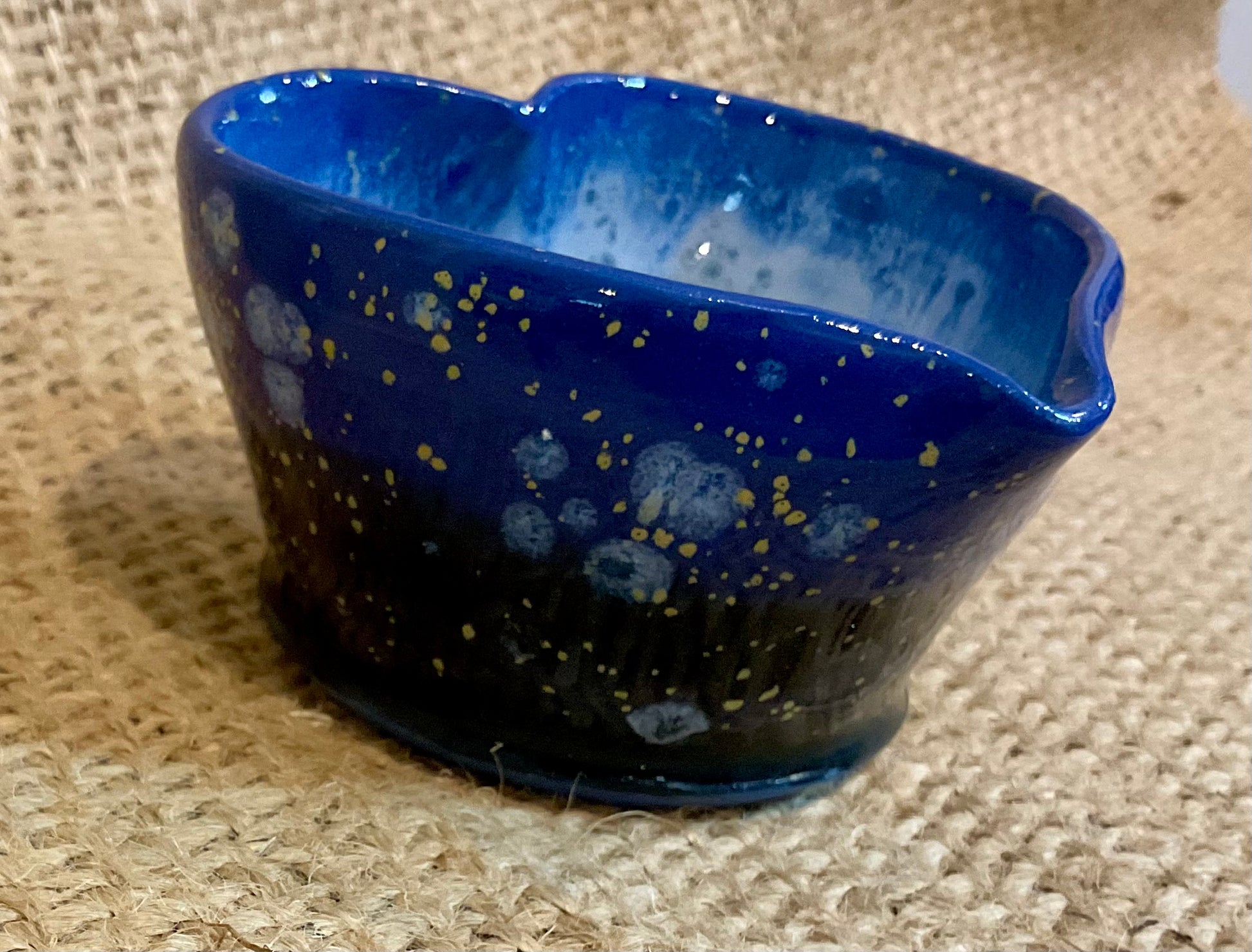 Pottery- blue heart bowl