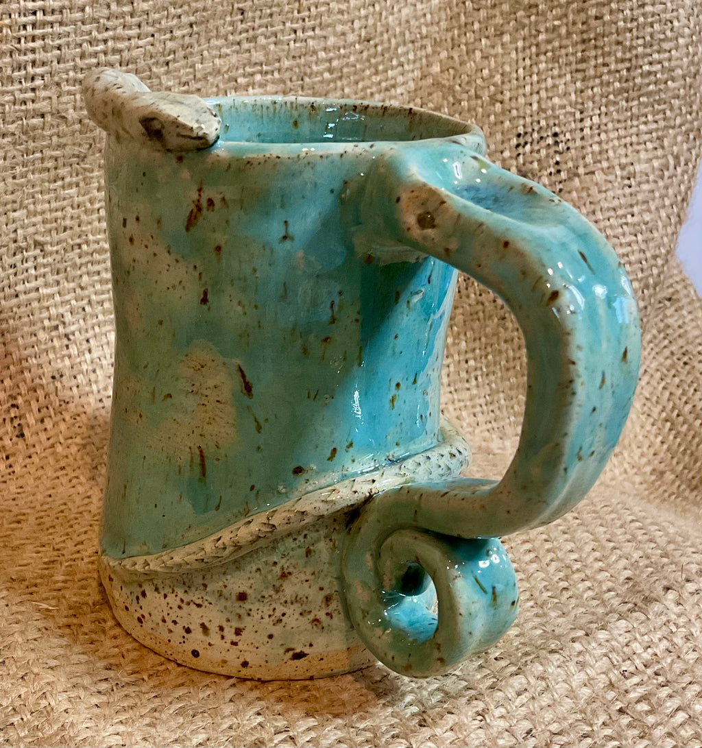 Pottery- left handed snake mug