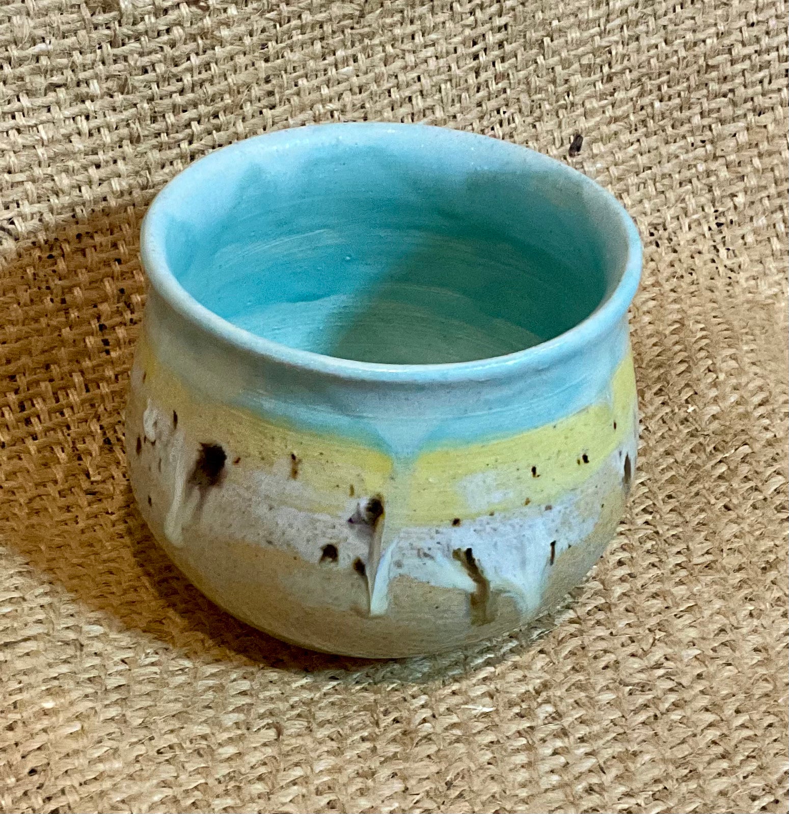 Pottery- handleless warm beverage bowl