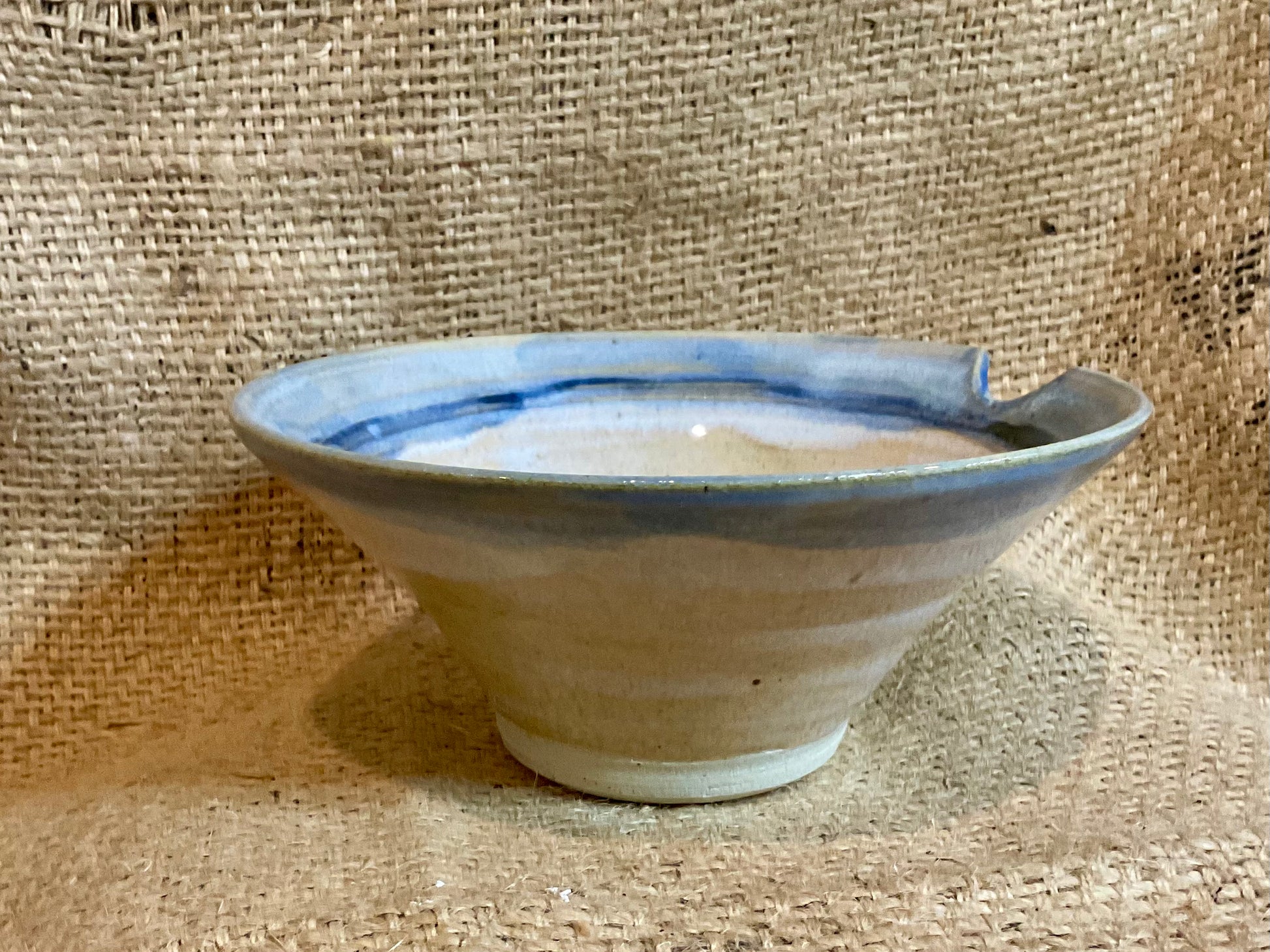 Pottery- light blue ramen bowl