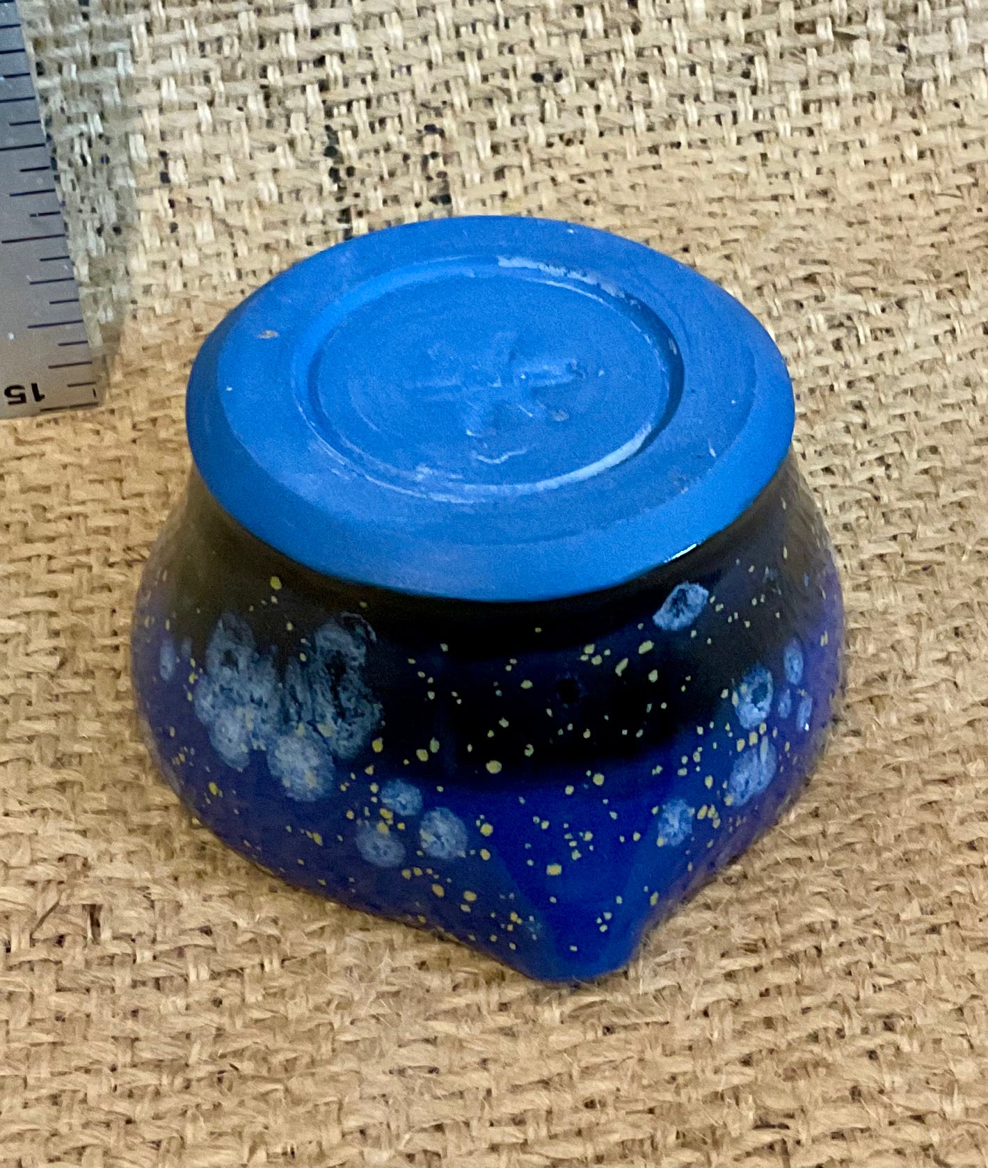 Pottery- blue heart bowl