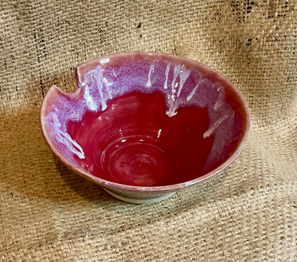 Pottery- red ramen bowl