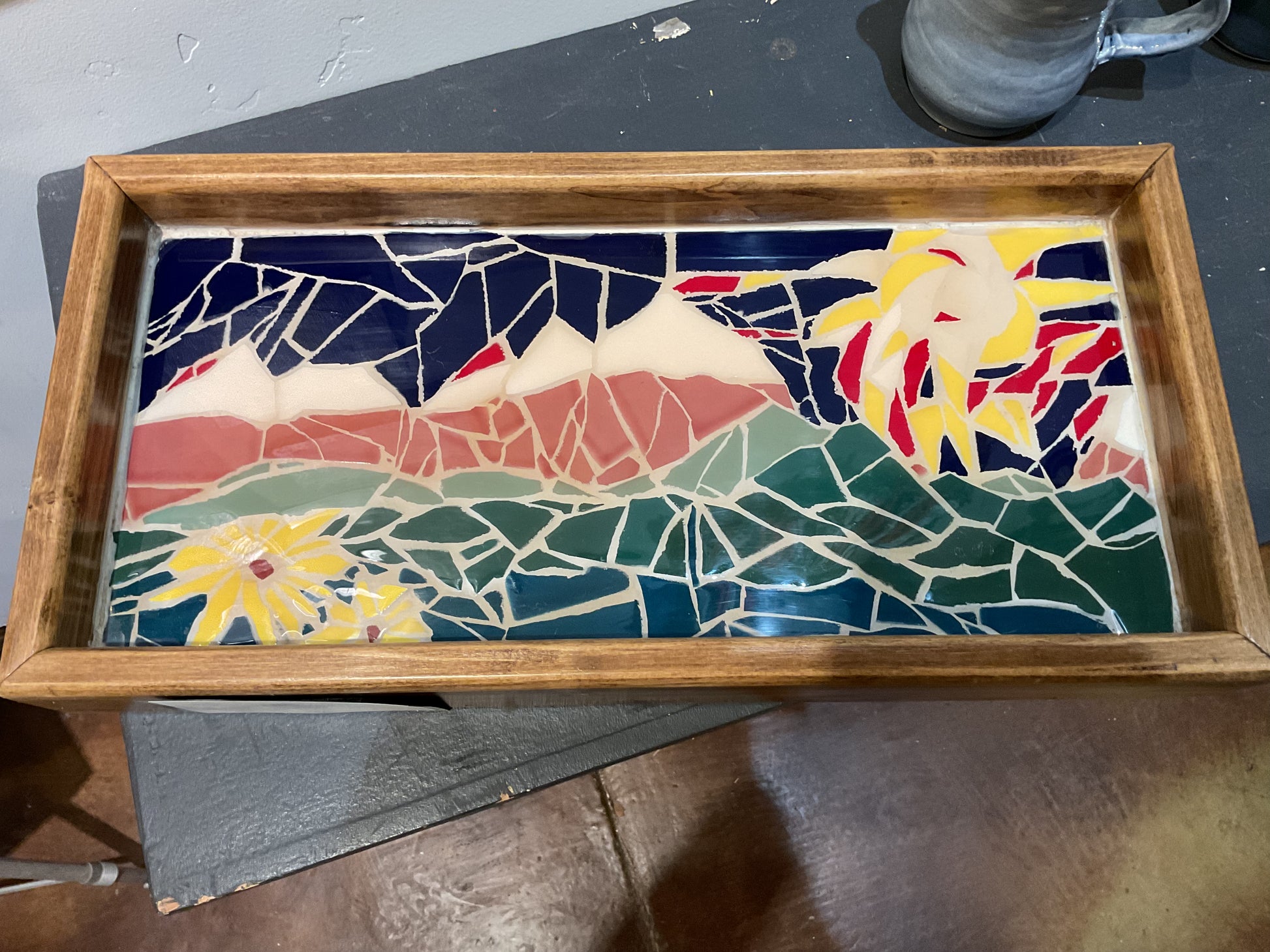 Sunshine and Mountains tile tray.