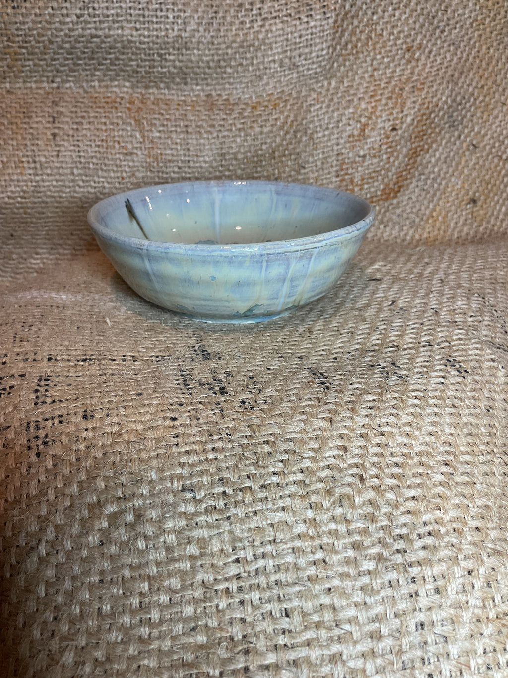 Pottery- blue snowflake bowl