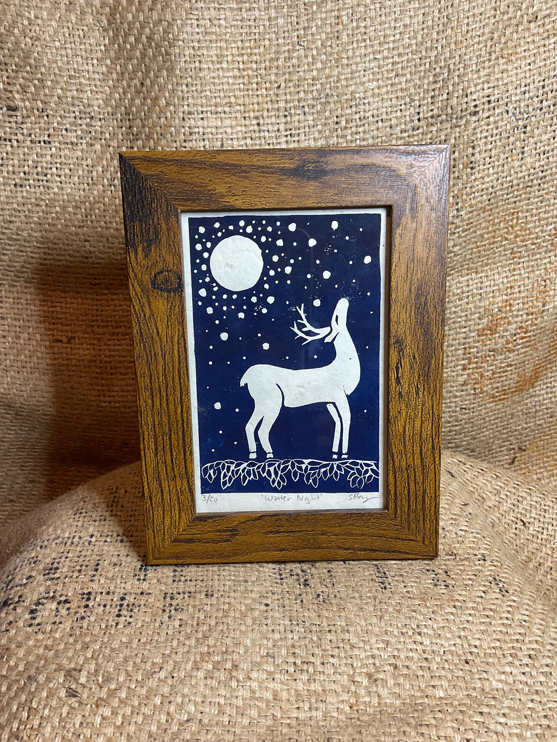 Seth’s framed linoprints